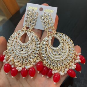 Oversized Earrings Red